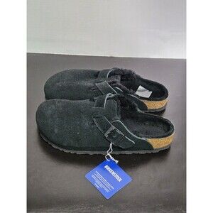 Sz 9 - Birkenstock Boston shearling lined clog Black